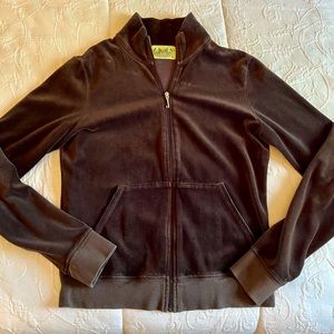 Vintage Juicy Couture Velour Track Jacket, Size L, in Chocolate Brown-Grant